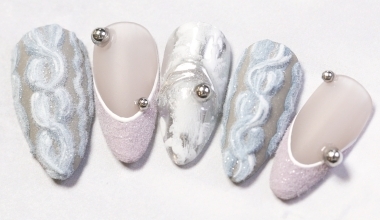 慵懶混色針織 ｜專業美甲｜沙龍應用｜台灣老師｜異素材｜菲菲｜微立體｜毛衣｜冬｜教學