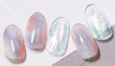 水的迷惑 ｜DIY美甲｜DIY美甲｜台灣老師｜異素材｜Nicole｜箔紙｜星空貼｜夏｜教學