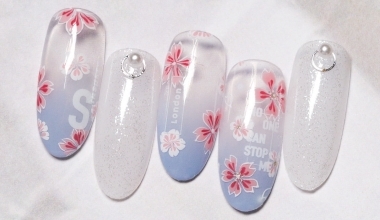 青空櫻花 ｜專業美甲｜沙龍應用｜NLT教學部｜花｜Alashi｜貼紙｜櫻花｜春｜教學