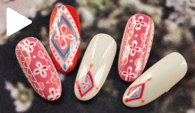 手繪四葉印花 ｜專業美甲｜沙龍應用｜NLT教學部｜民族風｜Alashi｜幾何｜對稱｜教學