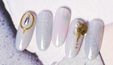 PRESTO鑲鑽凝膠應用-立體飾品搭配(免清鑲鑽凝膠-SMOOTH) ｜專業美甲｜沙龍應用｜沙龍彩繪設計｜鑽飾｜Alashi｜珍珠｜電鍍珠｜教學