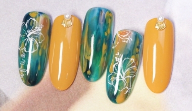 熱帶扶桑 ｜專業美甲｜沙龍應用｜NLT教學部｜花｜Alashi｜夏｜扶桑花｜度假｜教學