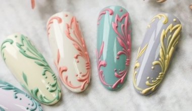 奶霜立體浮雕 ｜專業美甲｜沙龍應用｜NLT教學部｜沙龍彩繪設計｜Alashi｜奶油膠｜微立體｜巴洛克｜教學