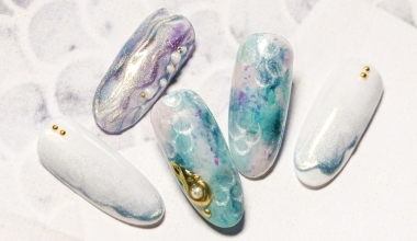 波與鱗 ｜專業美甲｜沙龍應用｜NLT教學部｜沙龍彩繪設計｜Alashi｜暈染｜亮片｜夏｜