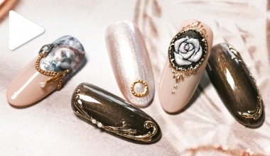 微光薔薇-手繪浮雕飾品 ｜專業美甲｜沙龍應用｜NLT教學部｜花｜Alashi｜玫瑰｜鏡面粉｜教學