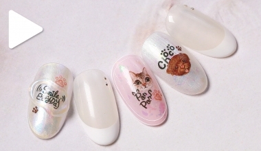 貓犬這一家 ｜DIY美甲｜DIY美甲｜NLT教學部｜貼紙｜Alashi｜動物｜貓｜教學