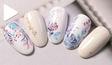 水染花束 ｜專業美甲｜沙龍應用｜NLT教學部｜水彩｜Alashi｜花束｜玫瑰｜教學