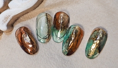 茶綠墨染 ｜專業美甲｜沙龍應用｜台灣老師｜暈染｜菲菲｜異素材｜鏡面粉｜暈染液｜教學影片