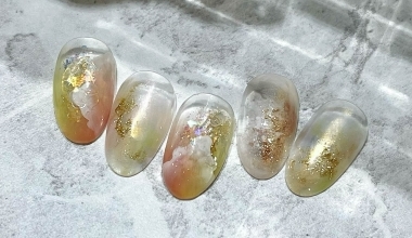 香檳桔梗 ｜專業美甲｜沙龍應用｜台灣老師｜暈染｜Momo｜石膏膠｜鏡面粉｜漸層｜教學影片